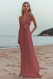 White Sheath Halter Ruched Long Formal Dress with Flower