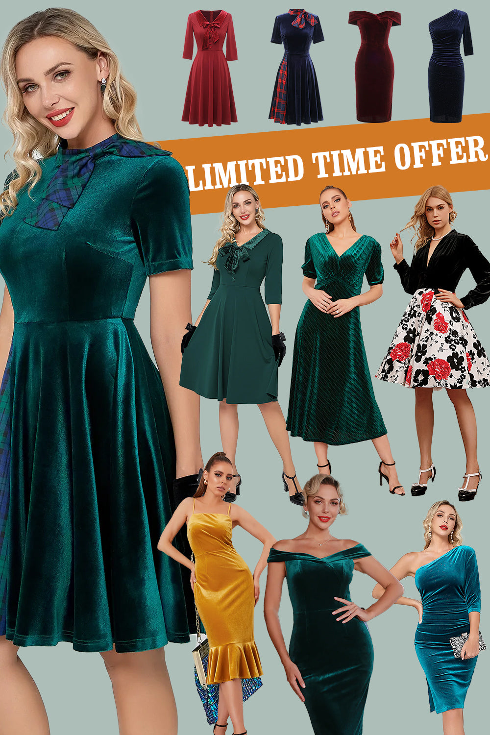 Limited Time Offer Vintage Party Club Mini Dress (1 pc - Random Style & Color)