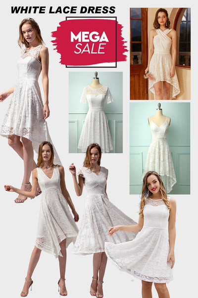 ZAPAKA Women Time-Limited Spike For White Lace Dress (1 pc