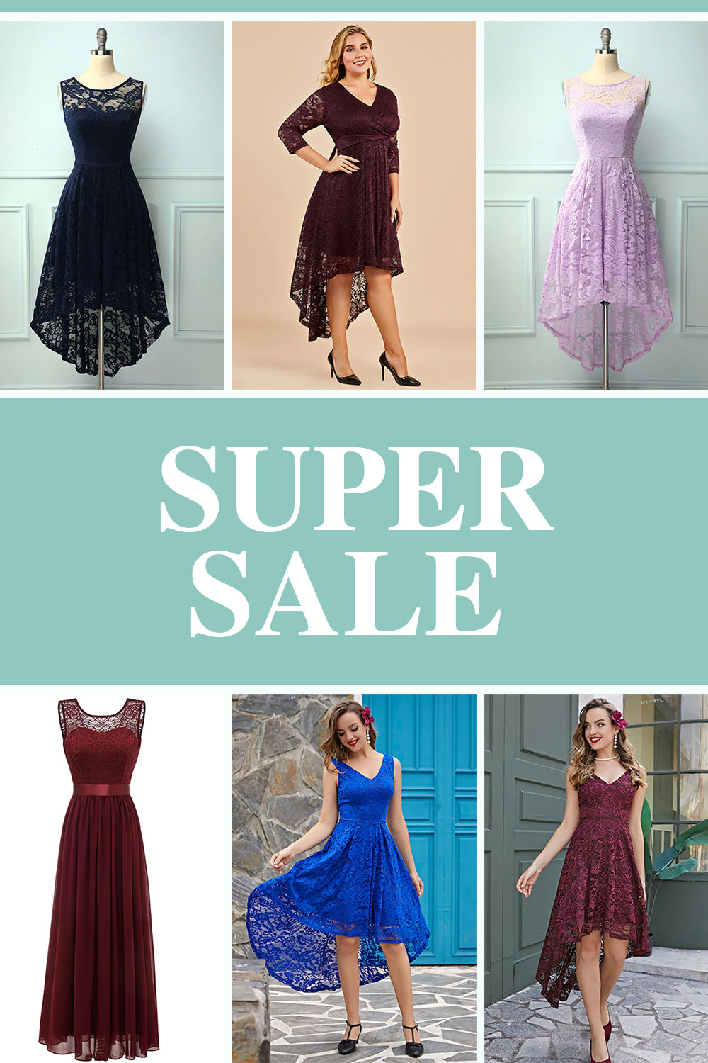 Time-Limited Spike For Lace Dress (1 pc - Random Style & Color)