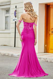 Dark Green Mermaid Off The Shoulder Prom Dress with Ruffles