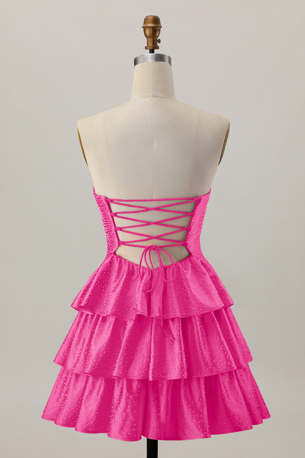 Orange Strapless Tiered A Line Cut Out Homecoming Dress with Beading