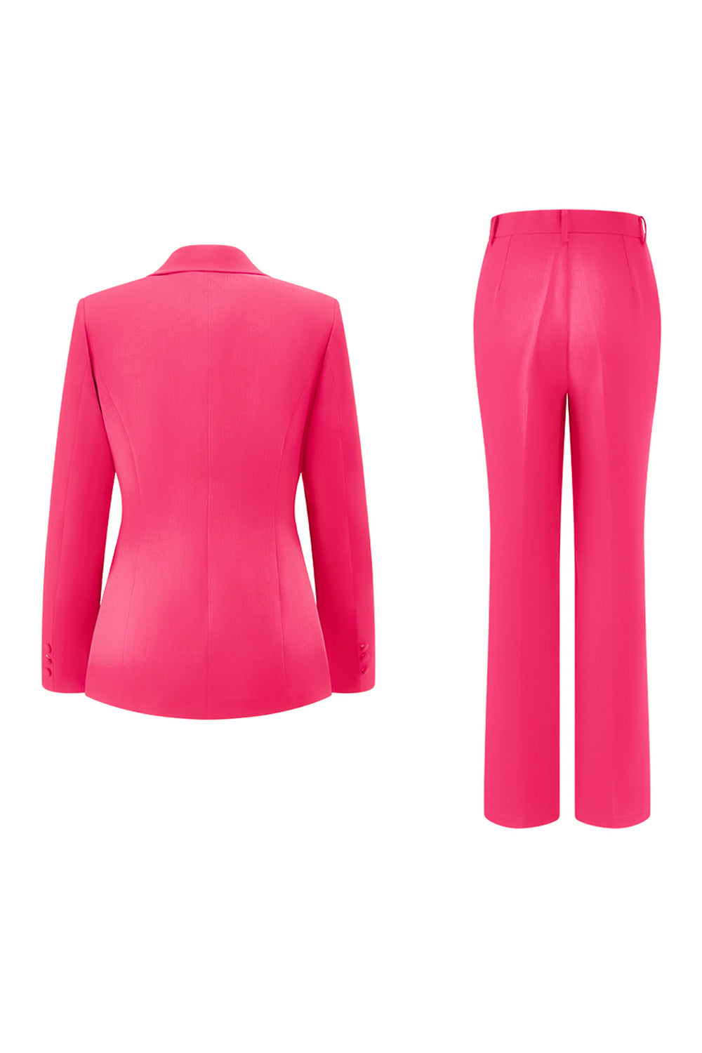 Fuchsia 2-Piece One Button Notched Lapel Women Suits