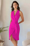 Sky Blue V Neck Bodycon Work Dress