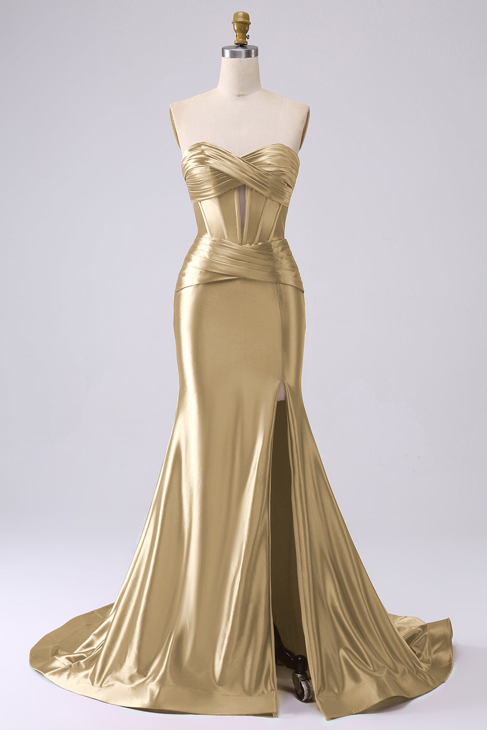 Sparkly Mermaid Fuchsia Corset Prom Dress with Slit