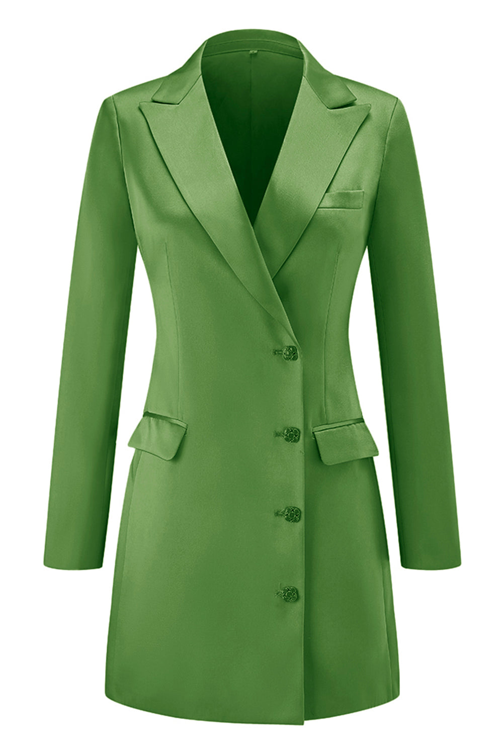 Champagne Peak Lapel Satin Midi Work Dress