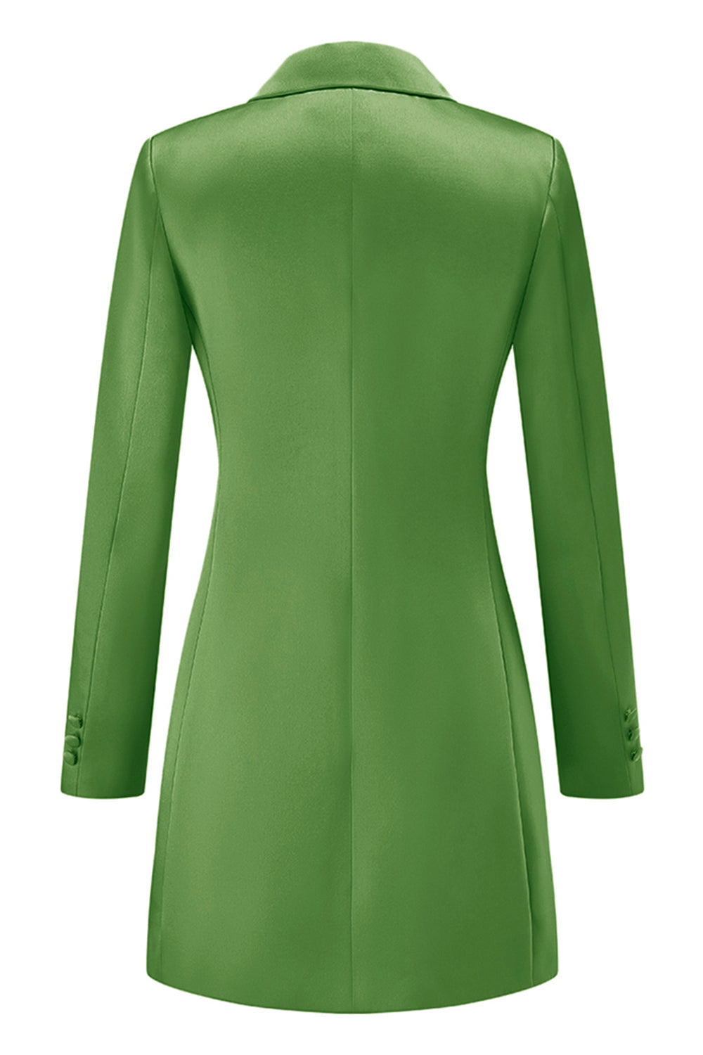 Champagne Peak Lapel Satin Midi Work Dress