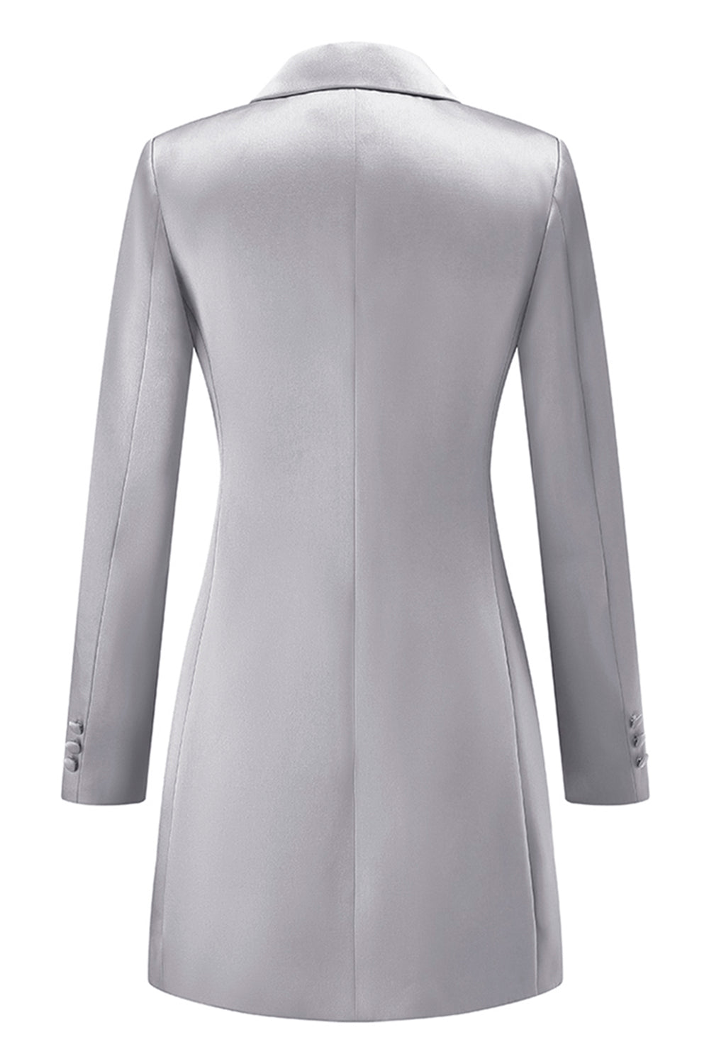 Champagne Peak Lapel Satin Midi Work Dress