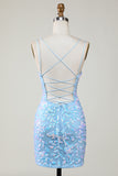 Bodycon Spaghetti Straps Homecoming Party Dress With Aqqliques