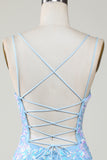 Bodycon Spaghetti Straps Homecoming Party Dress With Aqqliques