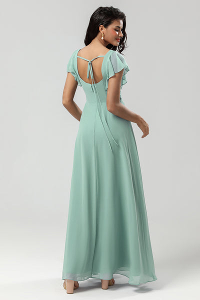 AURAFIT PADDED TANK DRESS / 抹茶 (MATCHA) Halter V Neck Matcha Green Long Bridesmaid Dress – Ohmollydress