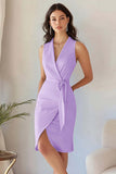Sky Blue V Neck Bodycon Work Dress