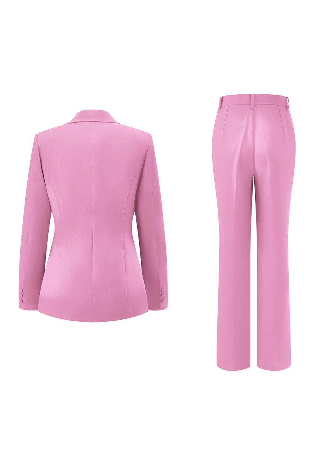 Fuchsia 2-Piece One Button Notched Lapel Women Suits