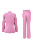 Fuchsia 2-Piece One Button Notched Lapel Women Suits