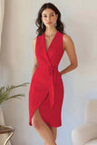 Sky Blue V Neck Bodycon Work Dress
