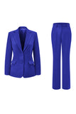 Fuchsia 2-Piece One Button Notched Lapel Women Suits
