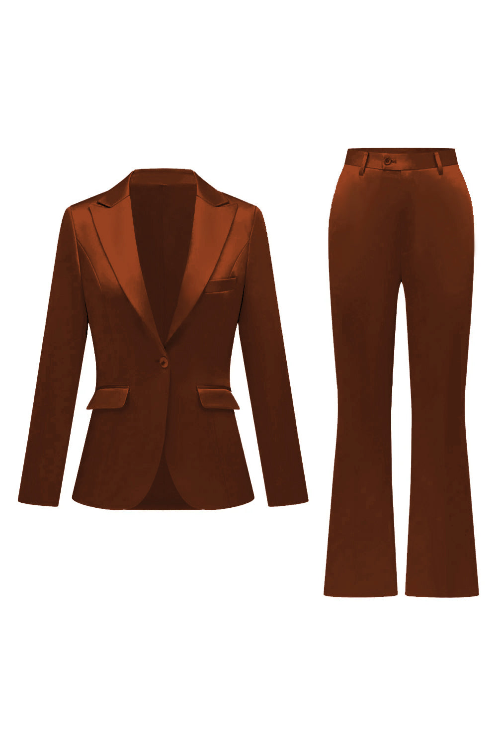 Grey Pink Peak Lapel Satin Slim Fit Women Suits