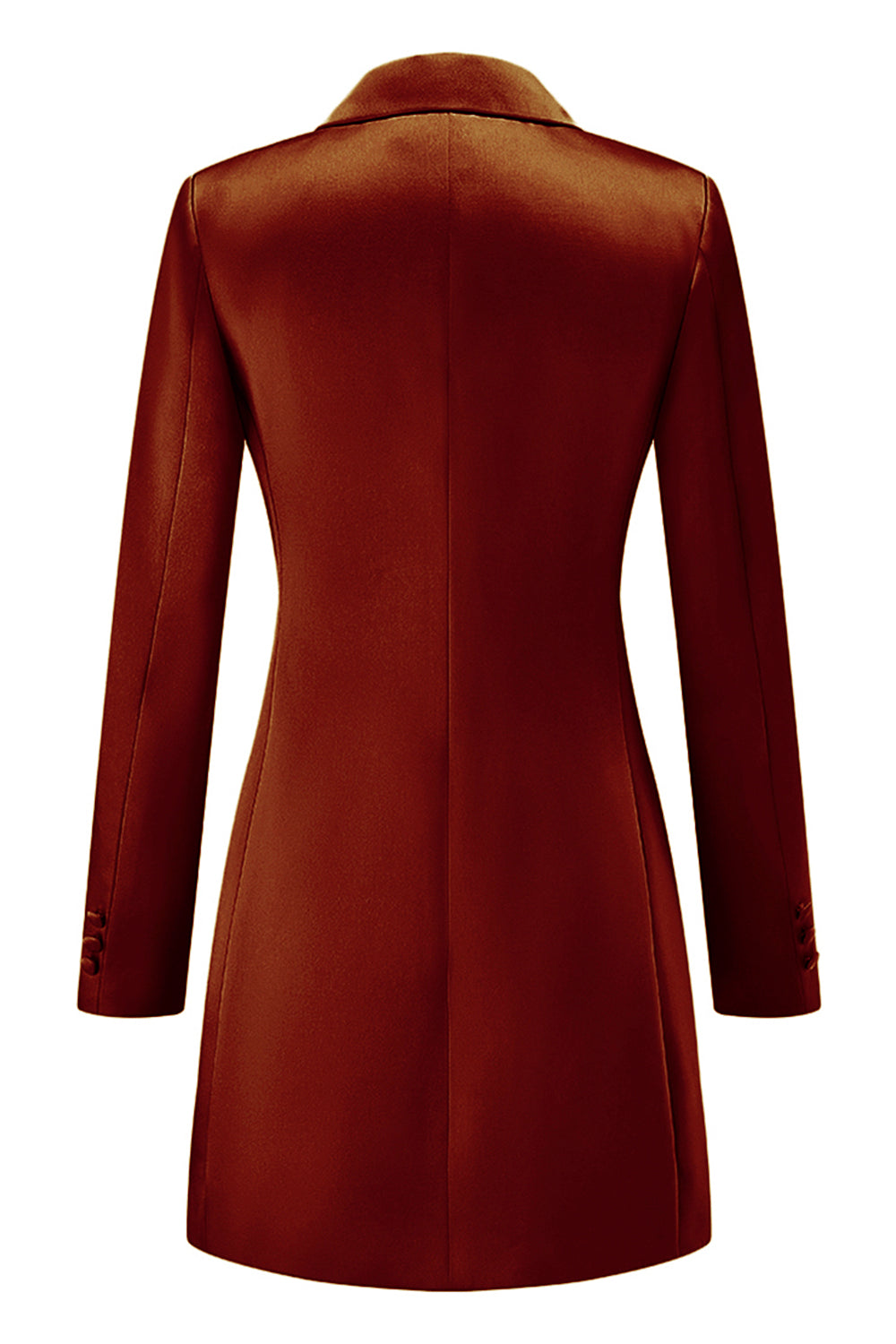Champagne Peak Lapel Satin Midi Work Dress