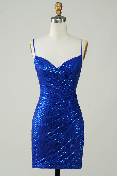 blue sparkly bodycon dress Zapaka Women Royal Blue Sequins Short Homecoming Dress Sparkly Bodycon Spaghetti Straps Cocktail Dress, Royal Blue / US8