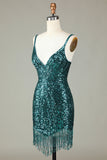 Sparkly Bodycon White Short Homecoming Dress with Beading