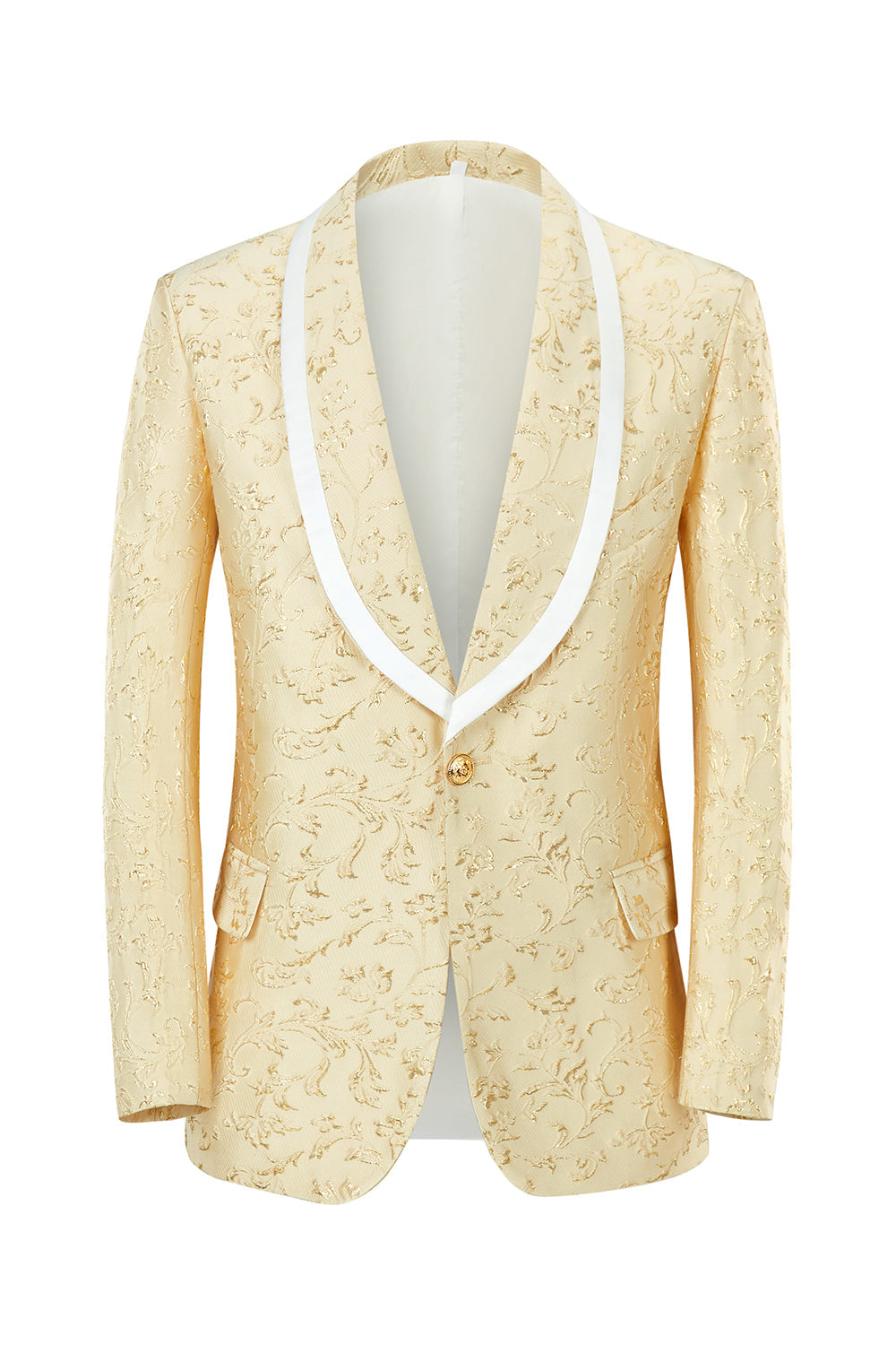 Mint Shawl Lapel One Button Jacquard Men's Prom Suits
