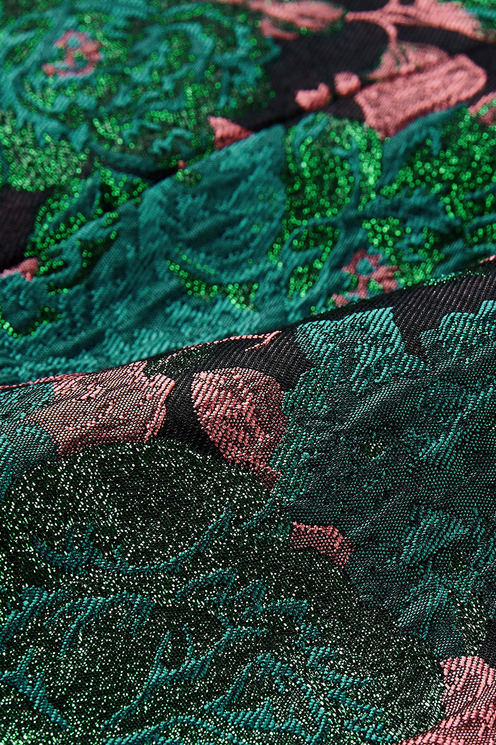 Green Shawl Lapel Jacquard Floral Pattern Men's Homecoming Suit Jacket Blazer