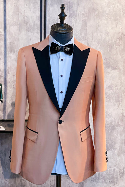 Pink Peak Lapel Double Breasted 2 Piece Men's Prom Suits
