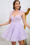 A Line Spaghetti Straps Green Short Homecoming Dress with Beading