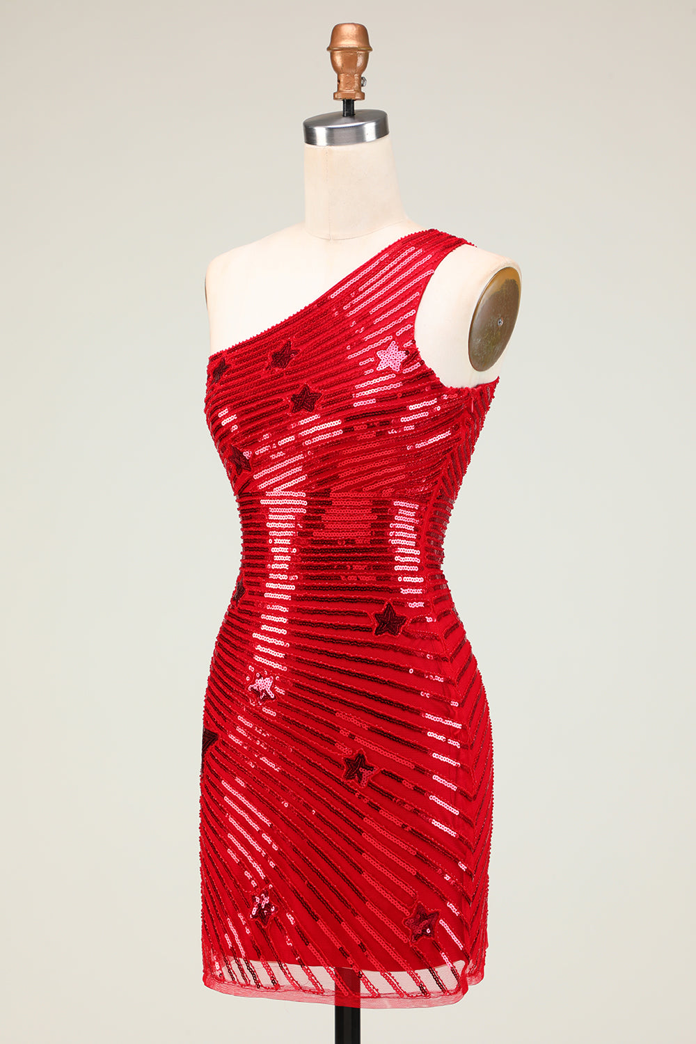 Black Sequined One Shoulder Gatsby 1920s Dress