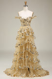 Princess A Line Off the Shoulder Pink Long Prom Dress with Appliques