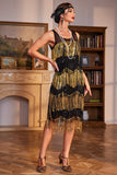 Golden Fringes Flapper Great Gatsby Dress with Sequins