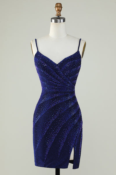 ZAPAKA Women Beading Royal Blue Tight Homecoming Dress Bodycon Spaghetti Straps Cocktail Dress ZAPAKA Women Beading Royal Blue Tight Homecoming Dress Bodycon Spaghetti Straps Cocktail Dress
