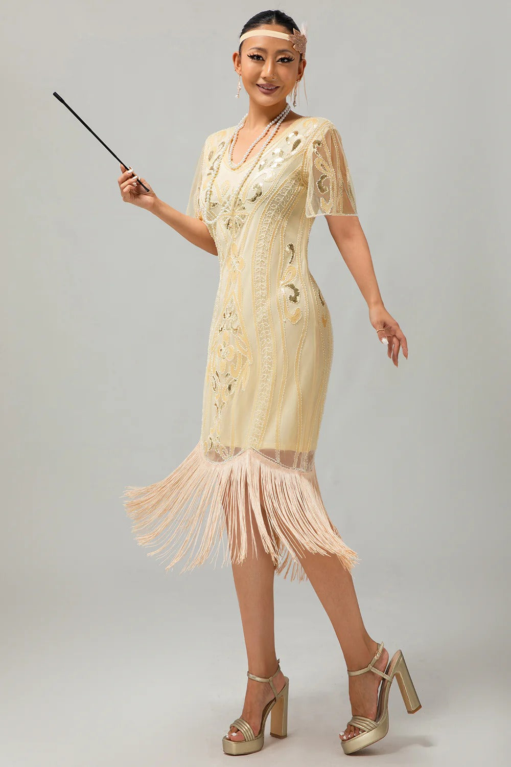 Flapper Burgundy Sequin Bodycon Fringed 1920s Dress
