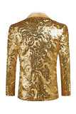 Golden Shawl Lapel Sequins Men's Blazer