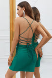 Sparkly Dark Green Sequins Tight Short Homecoming Dress