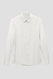 White Solid Long Sleeves Men's Suit Shirt