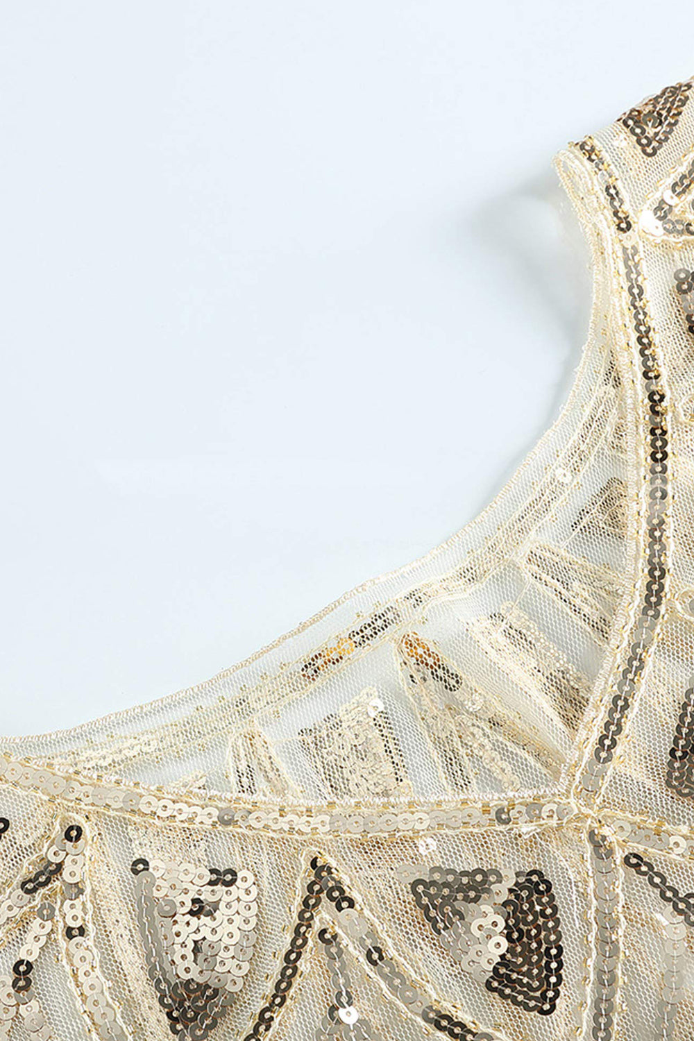 Ivory Sequin Glitter 1920s Cape
