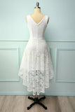 Lace Asymmetrical White Dress