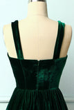Dark Green Velvet Holiday Party Dress