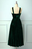 Dark Green Velvet Holiday Party Dress