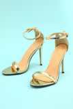 Gold Stiletto Sandal  Prom Heel