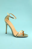 Gold Stiletto Sandal  Prom Heel