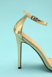 Gold Stiletto Sandal  Prom Heel