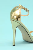 Gold Stiletto Sandal  Prom Heel