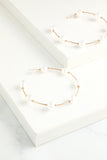 White Pearl Circle Earrings