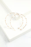 White Pearl Circle Earrings