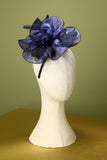 1920s Blue Organza Beaded Headband