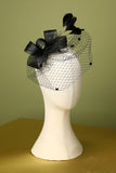 Black 1920s Feather Headband