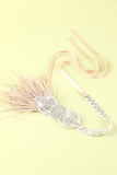 1920s Feather Beaded Flapper Headband