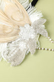 1920s Feather Sequin Pearls Flapper Headband